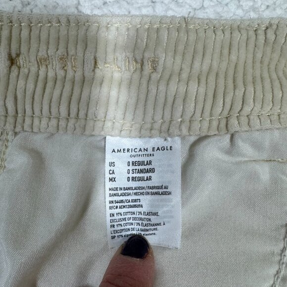 American Eagle Zip Up Corduroy Mini Skirt Super Hi-Rise A-Line Stretch Sz 0 - Picture 9 of 10